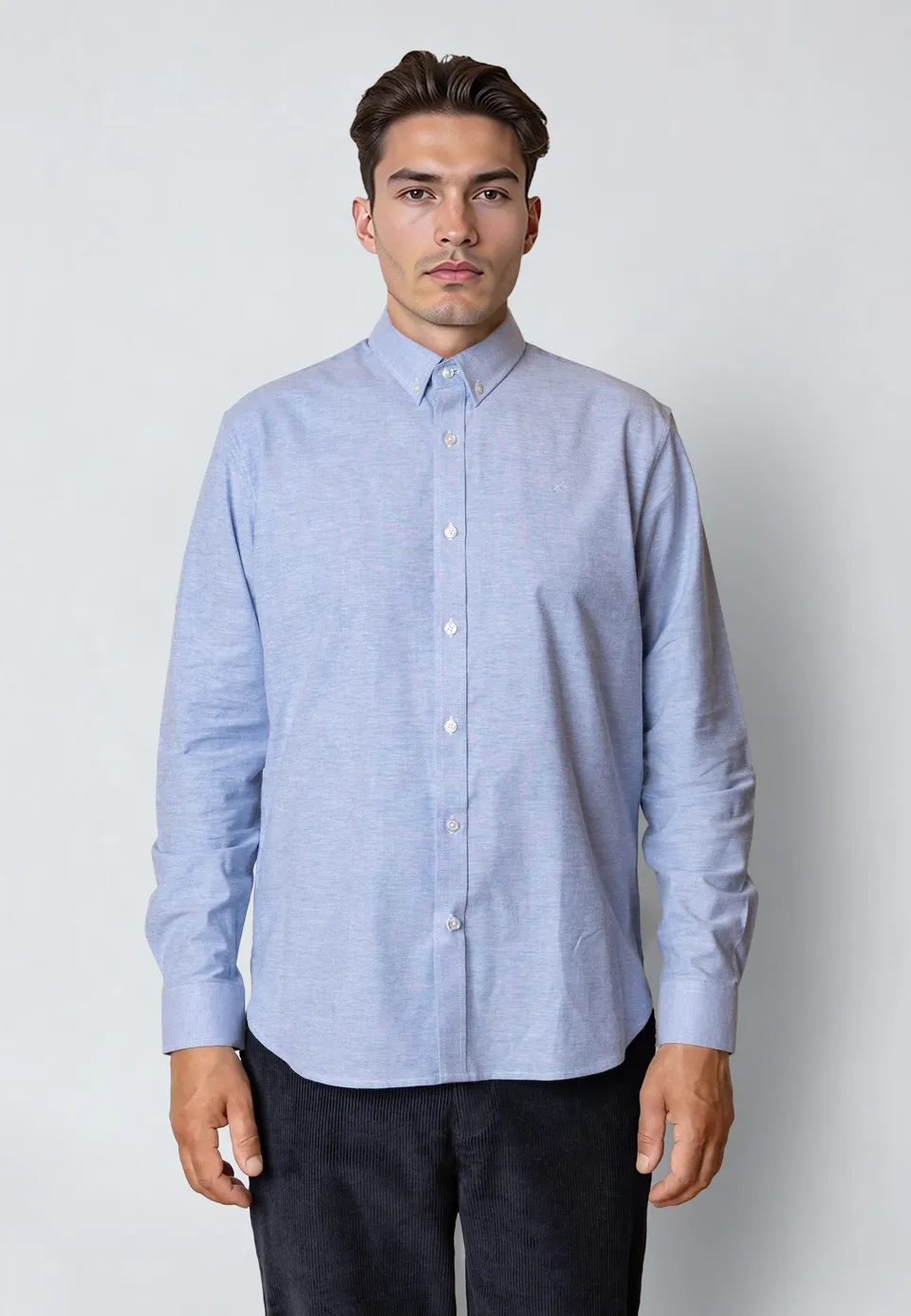 clean-cut-copenhagen-oxford-stretch-herrenhemd-hellblau-baumwolle image 1