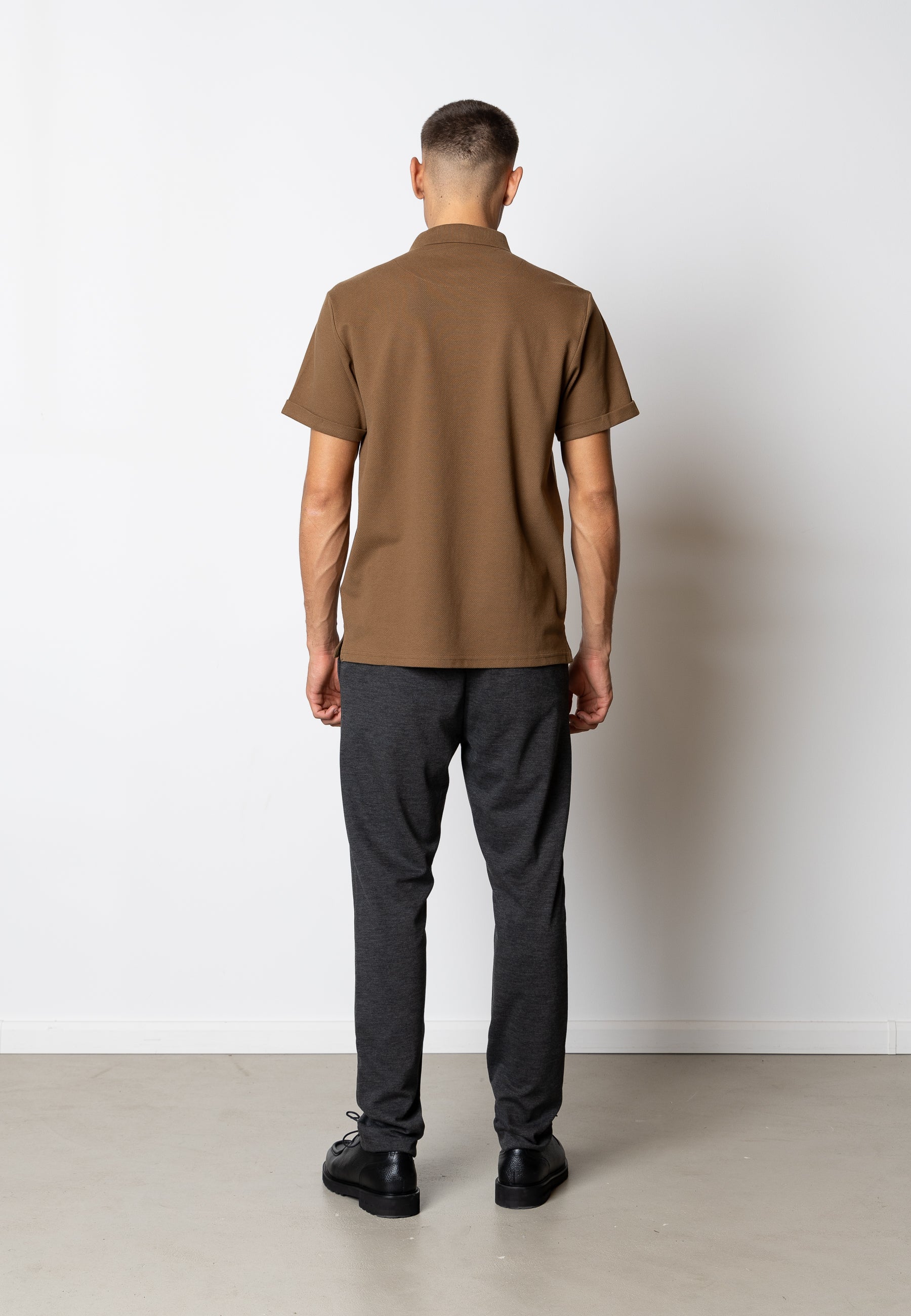 clean-cut-silkeborg-stretch-polo-dark-brown-baumwolle image 4