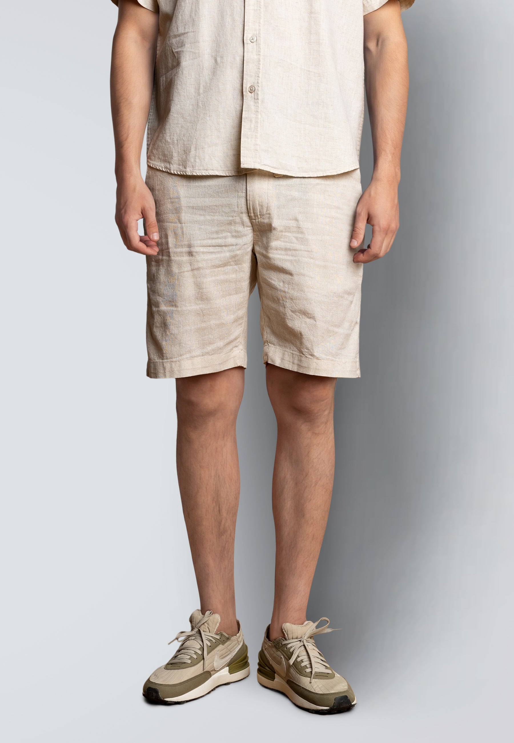 clean-cut-copenhagen-barcelona-shorts-herren-beige-leinen image 1