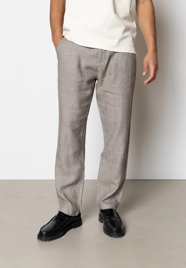 clean-cut-copenhagen-tokyo-roman-leinenhose-khaki-melange image 1