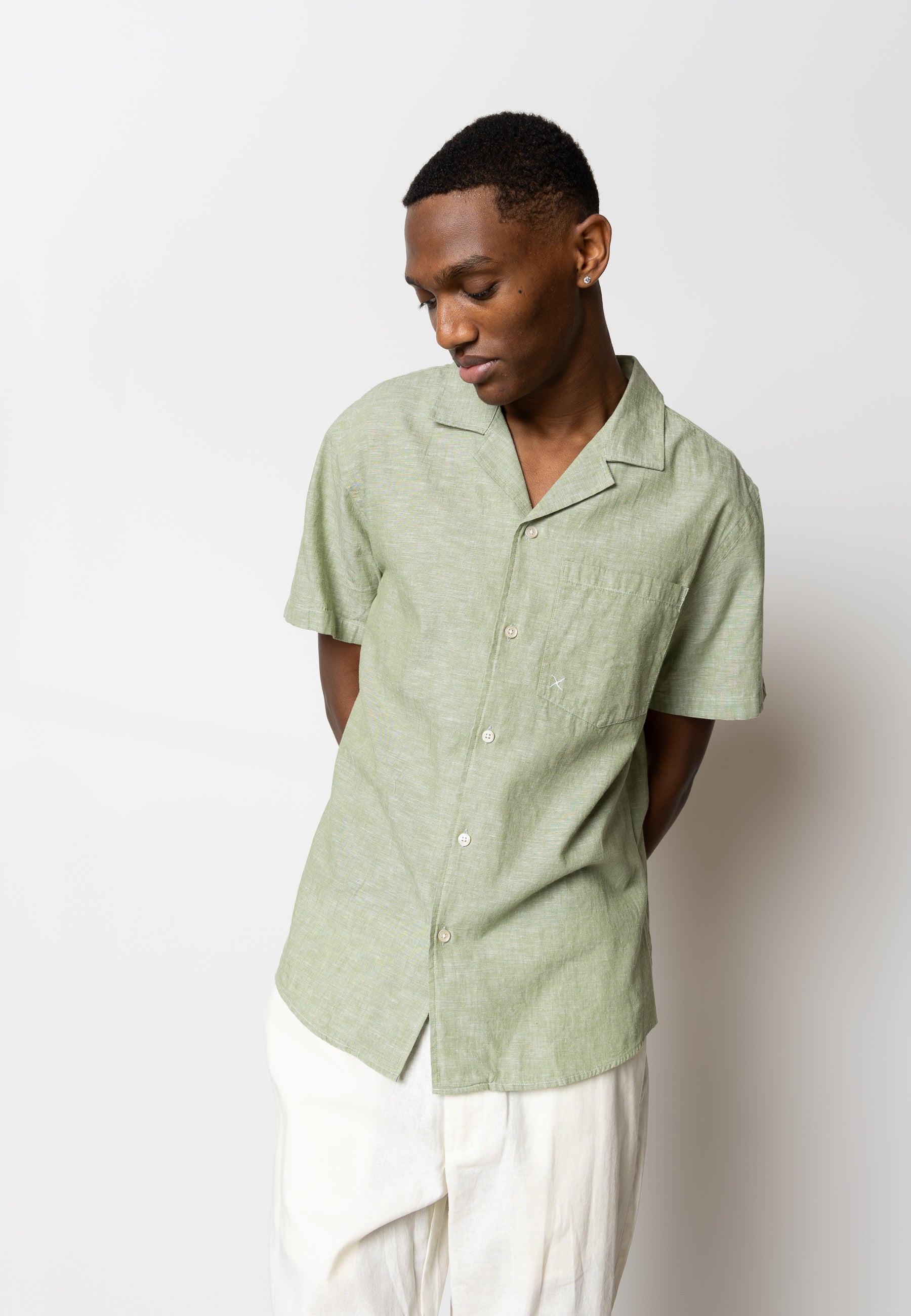 clean-cut-copenhagen-giles-leinenhemd-gr-n-melange-s image 1