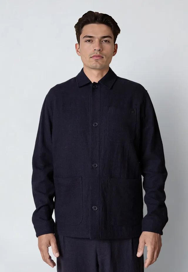 clean-cut-copenhagen-chester-jacke-navy-baumwolle-leinen-m image 1