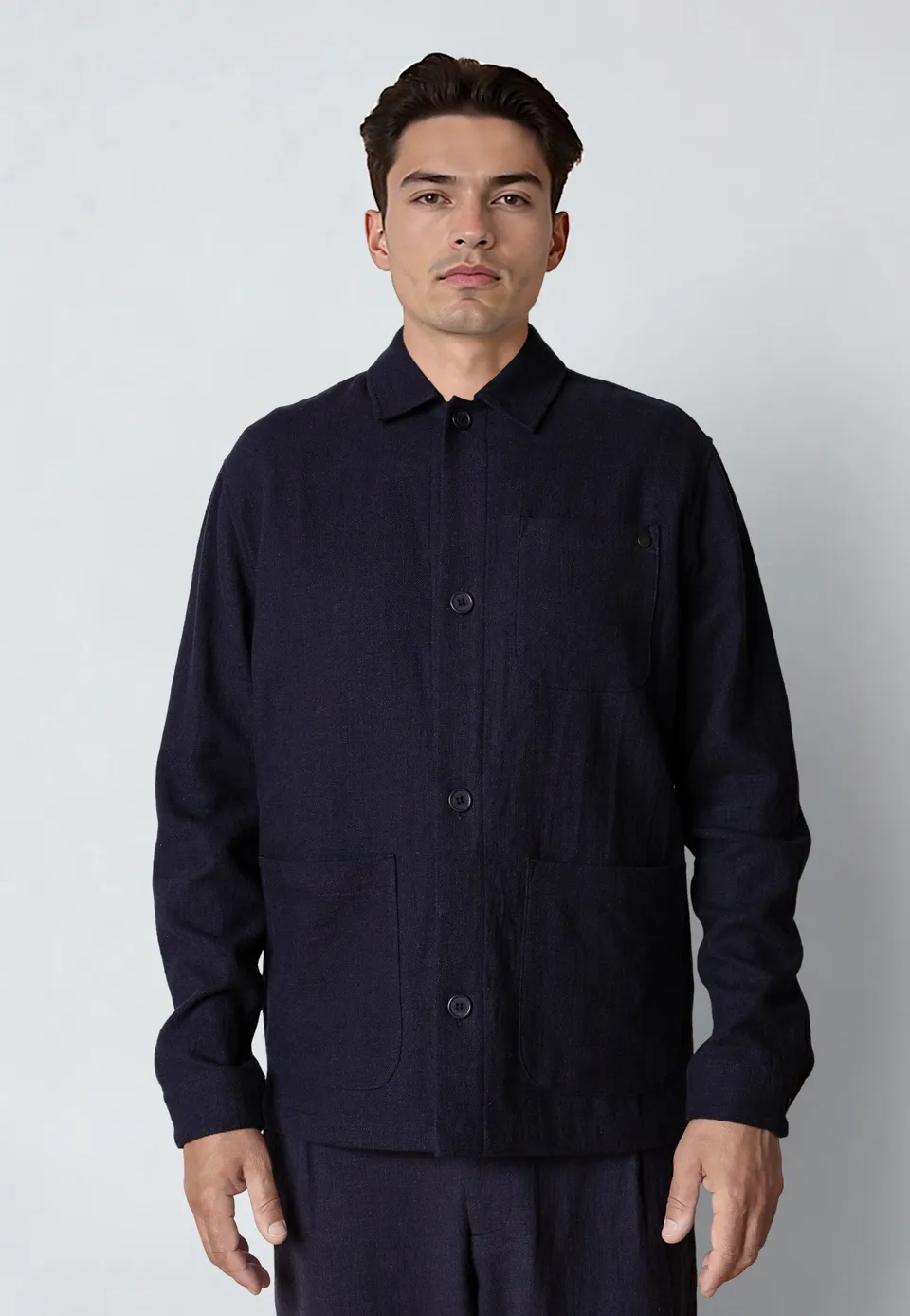 clean-cut-copenhagen-chester-jacke-navy-baumwolle-leinen-m image 1