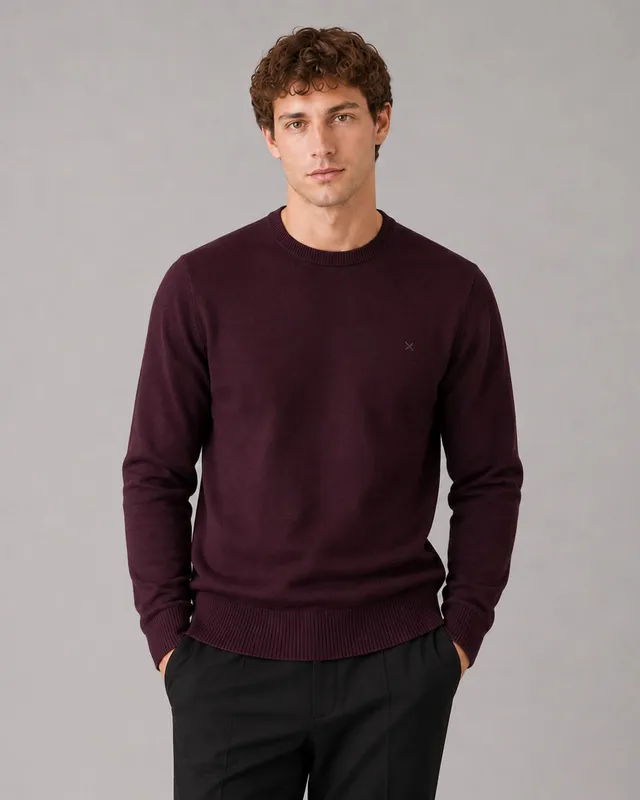 clean-cut-copenhagen-merino-crewneck-huckleberry-melange image 1