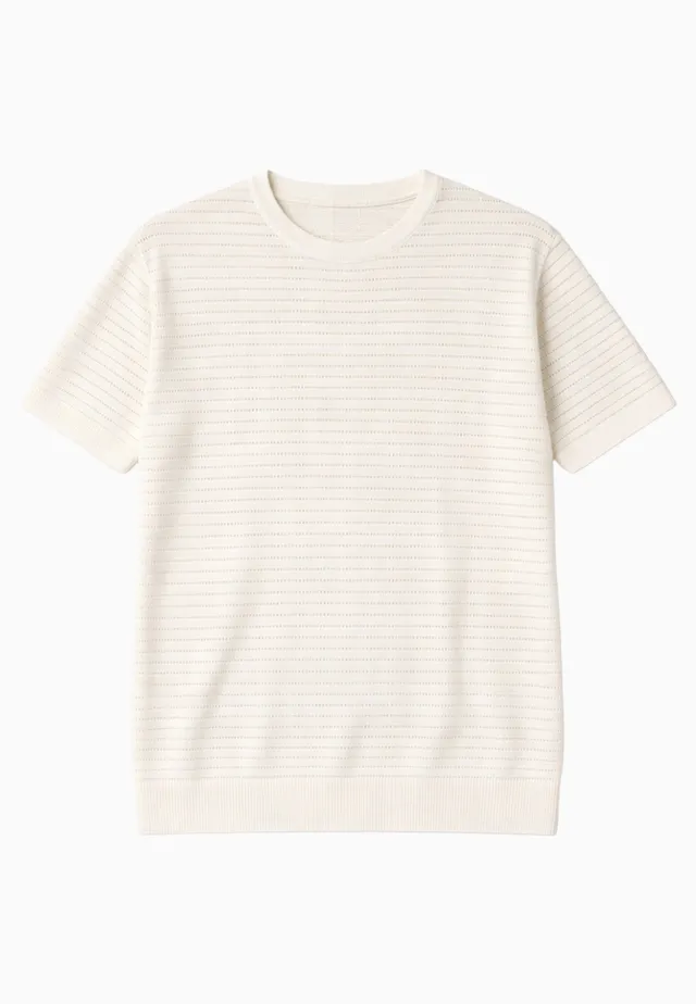 clean-cut-copenhagen-owen-strick-t-shirt-ecru-navy image 1