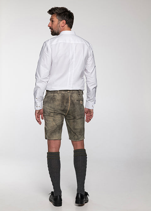 beckert-hocheck-lederhose-kurz-altjuchten-mit-jagdstick image 3