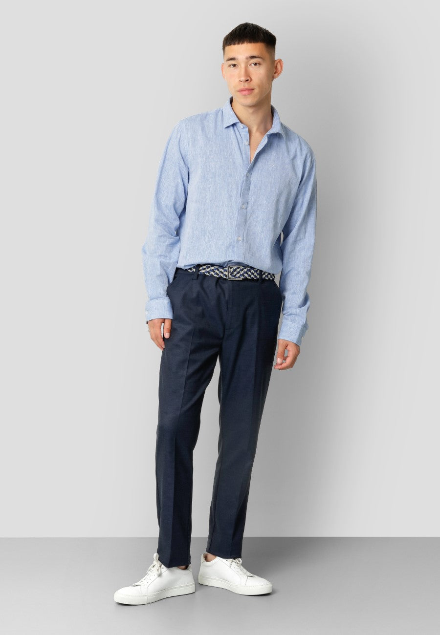 clean-cut-copenhagen-jamie-baumwoll-leinen-hemd-blau-melange-s image 4
