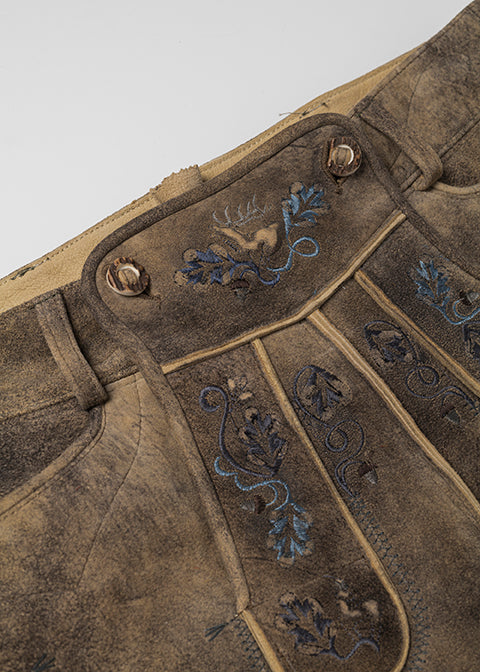 beckert-karwendel-wildbock-lederhose-kurz-tabacco-blau image 4