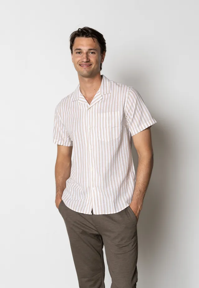 clean-cut-copenhagen-giles-hemd-herren-sand-melange-leinen image 1