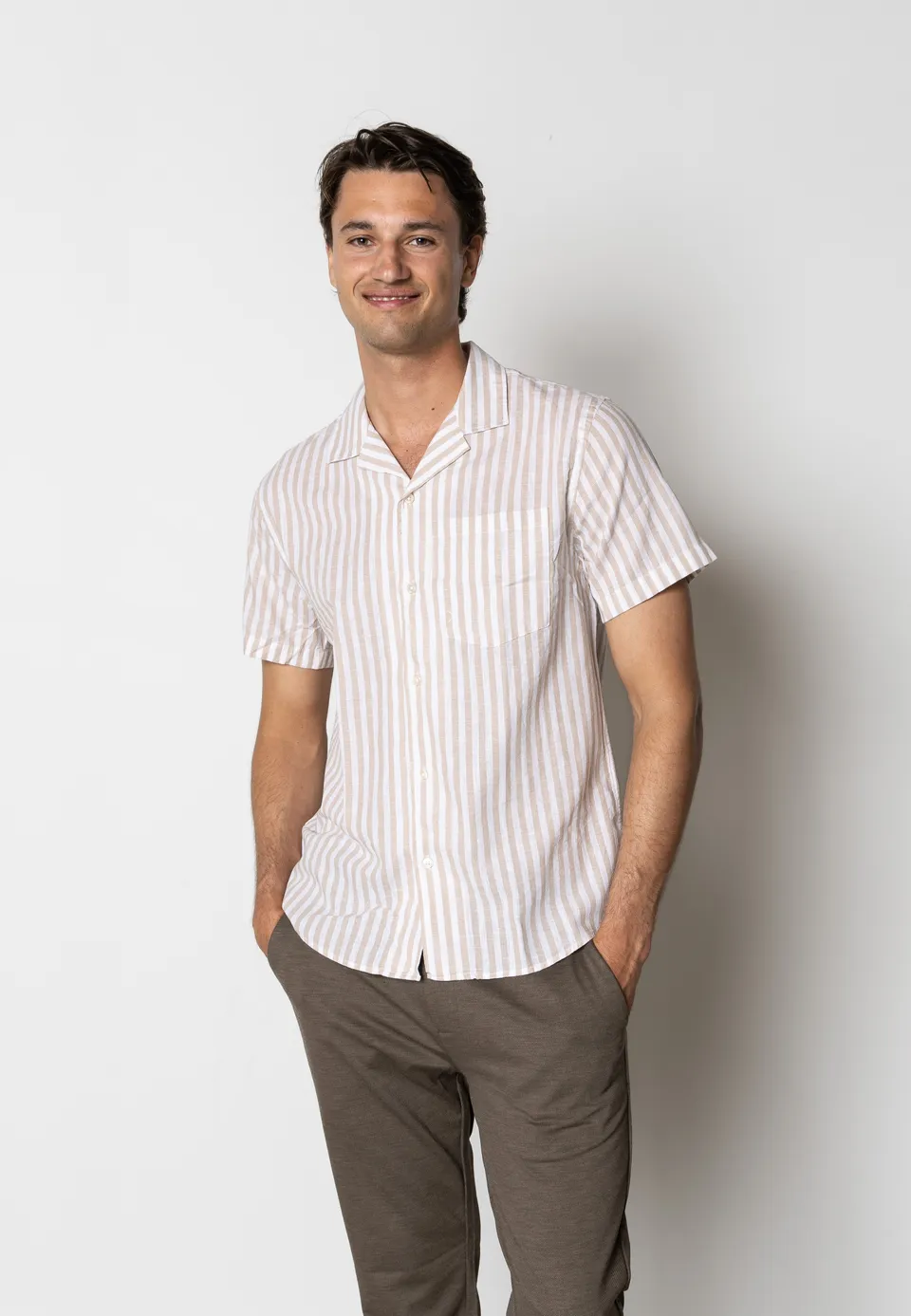 clean-cut-copenhagen-giles-hemd-herren-sand-melange-leinen image 1