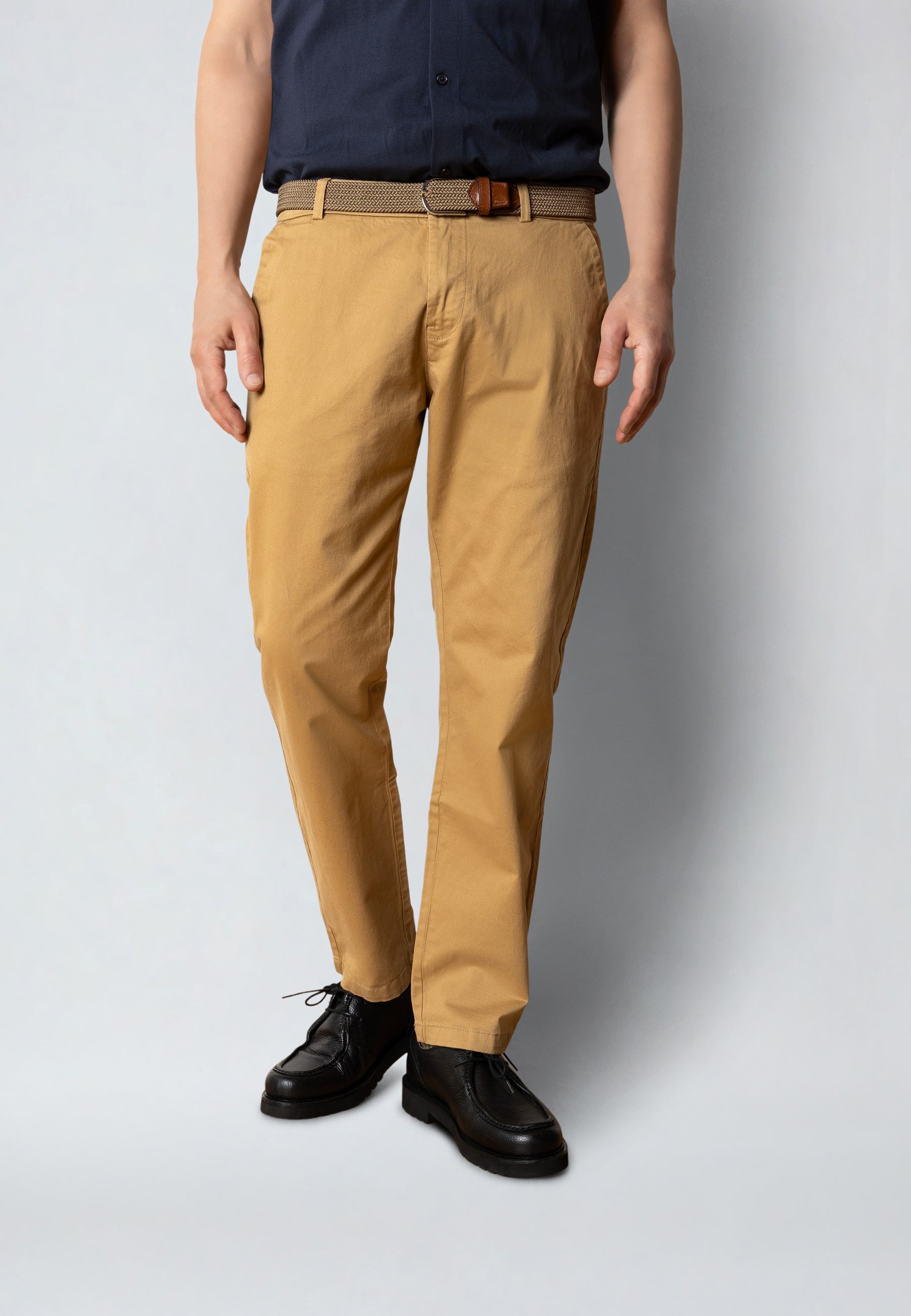 clean-cut-copenhagen-regular-twill-chino-khaki-stretch image 3
