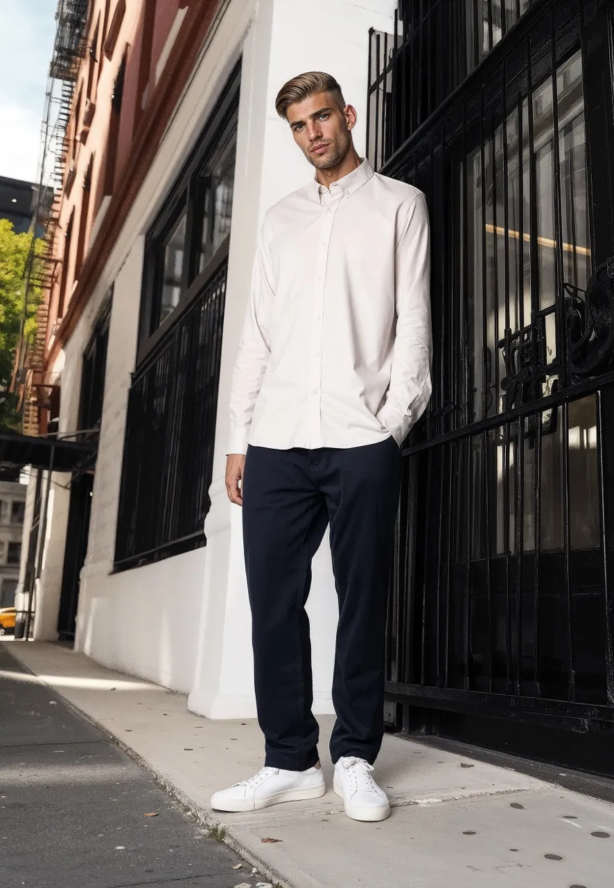clean-cut-copenhagen-oxford-stretch-hemd-sand-melange image 1