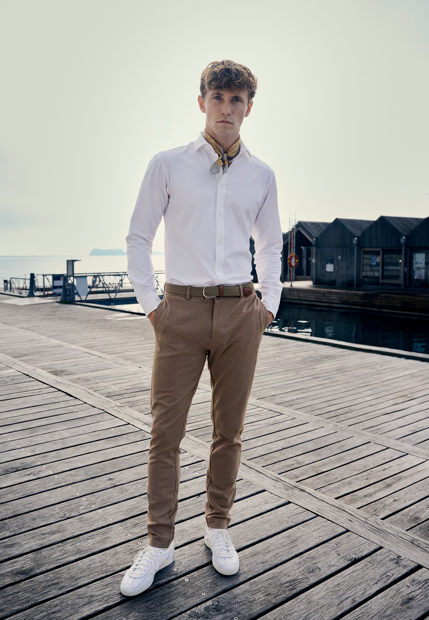clean-cut-copenhagen-milano-jersey-hose-dark-camel-stretch image 1