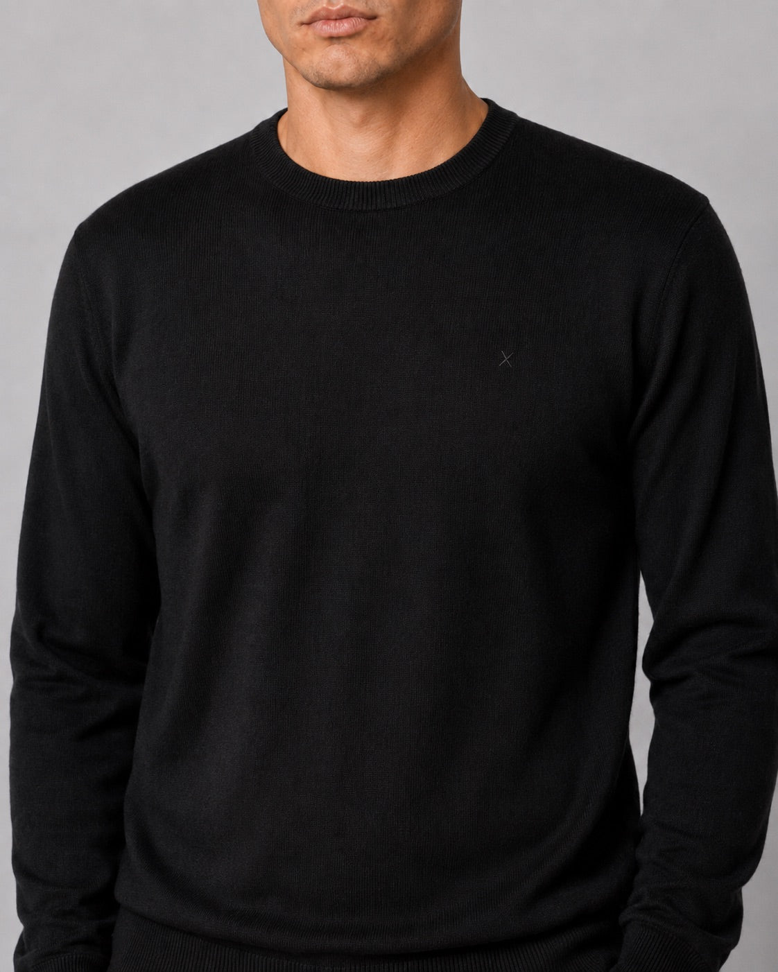 clean-cut-copenhagen-merino-crewneck-strickpullover-schwarz-merinowolle image 2
