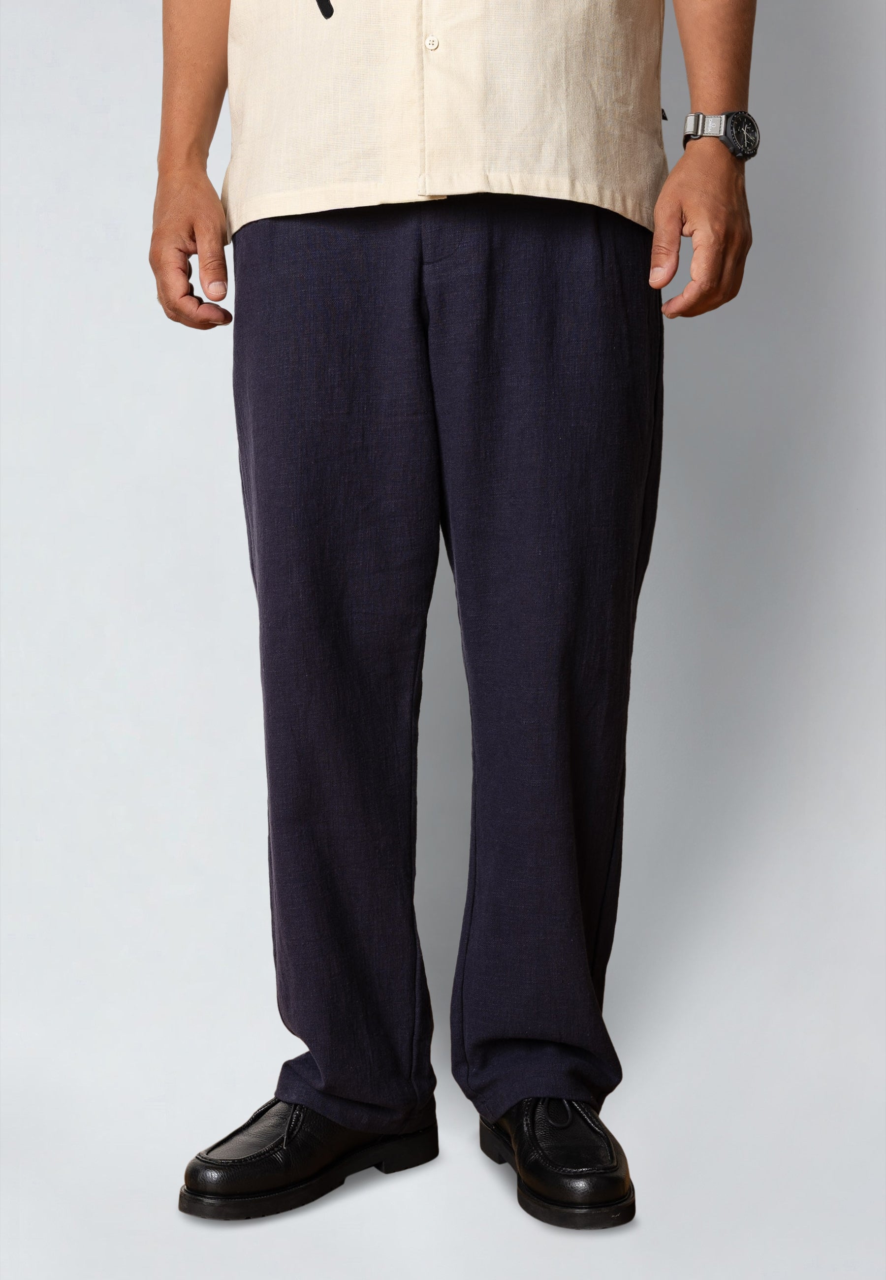 clean-cut-copenhagen-florence-hose-herren-navy-leinen-relaxed image 1