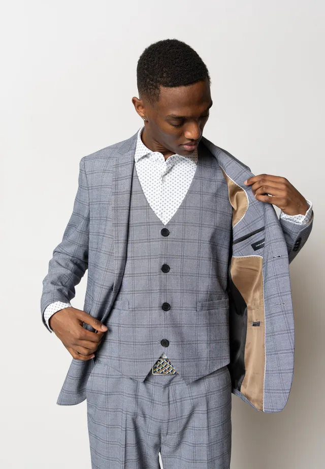 clean-cut-copenhagen-storm-xo-blazer-navy-khaki-karo image 1