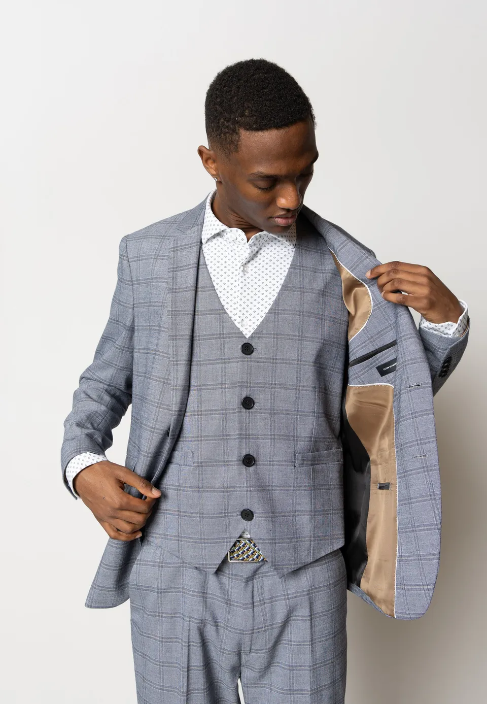 clean-cut-copenhagen-storm-xo-blazer-navy-khaki-karo image 1