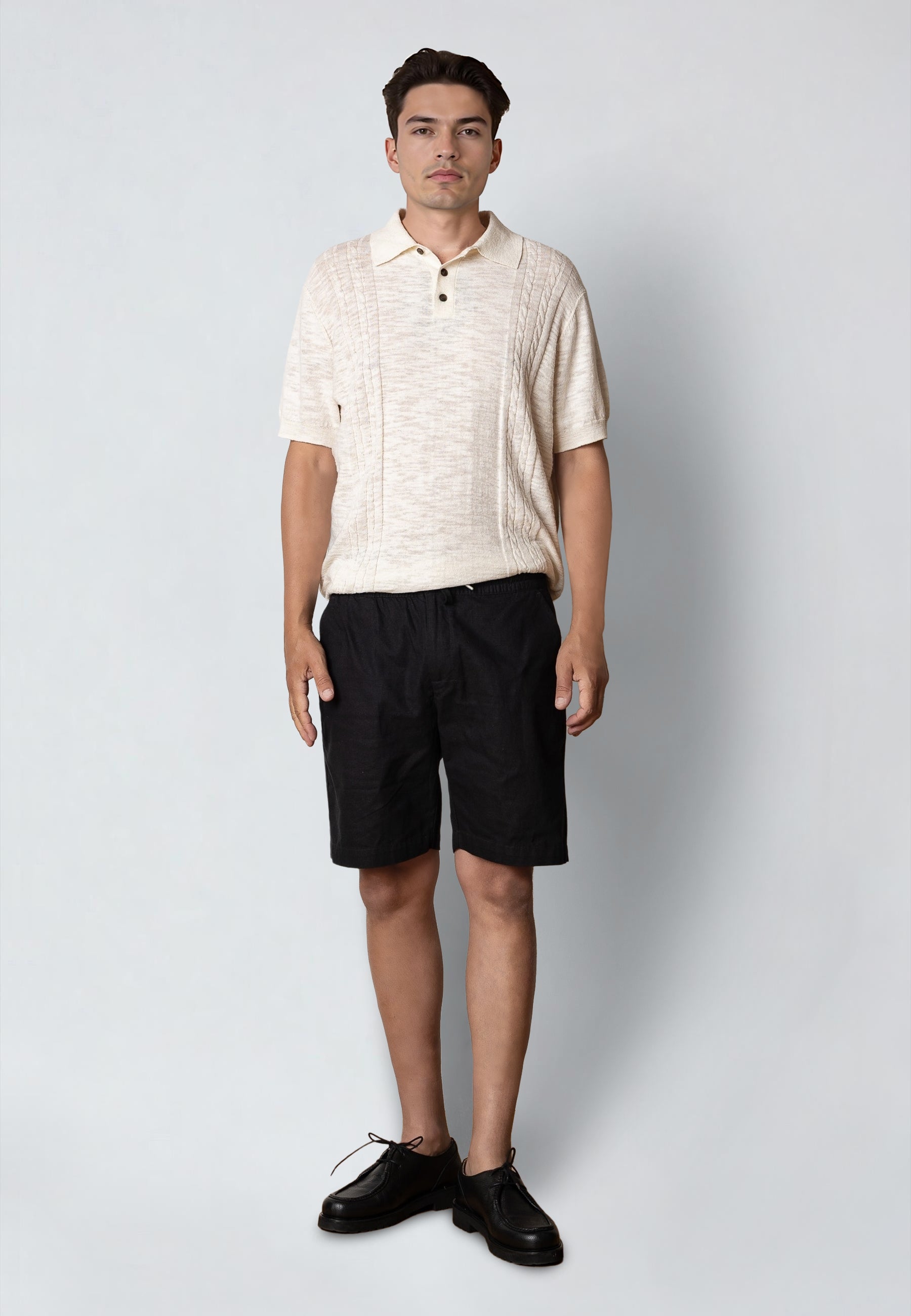 clean-cut-copenhagen-barcelona-leinen-shorts-schwarz image 2