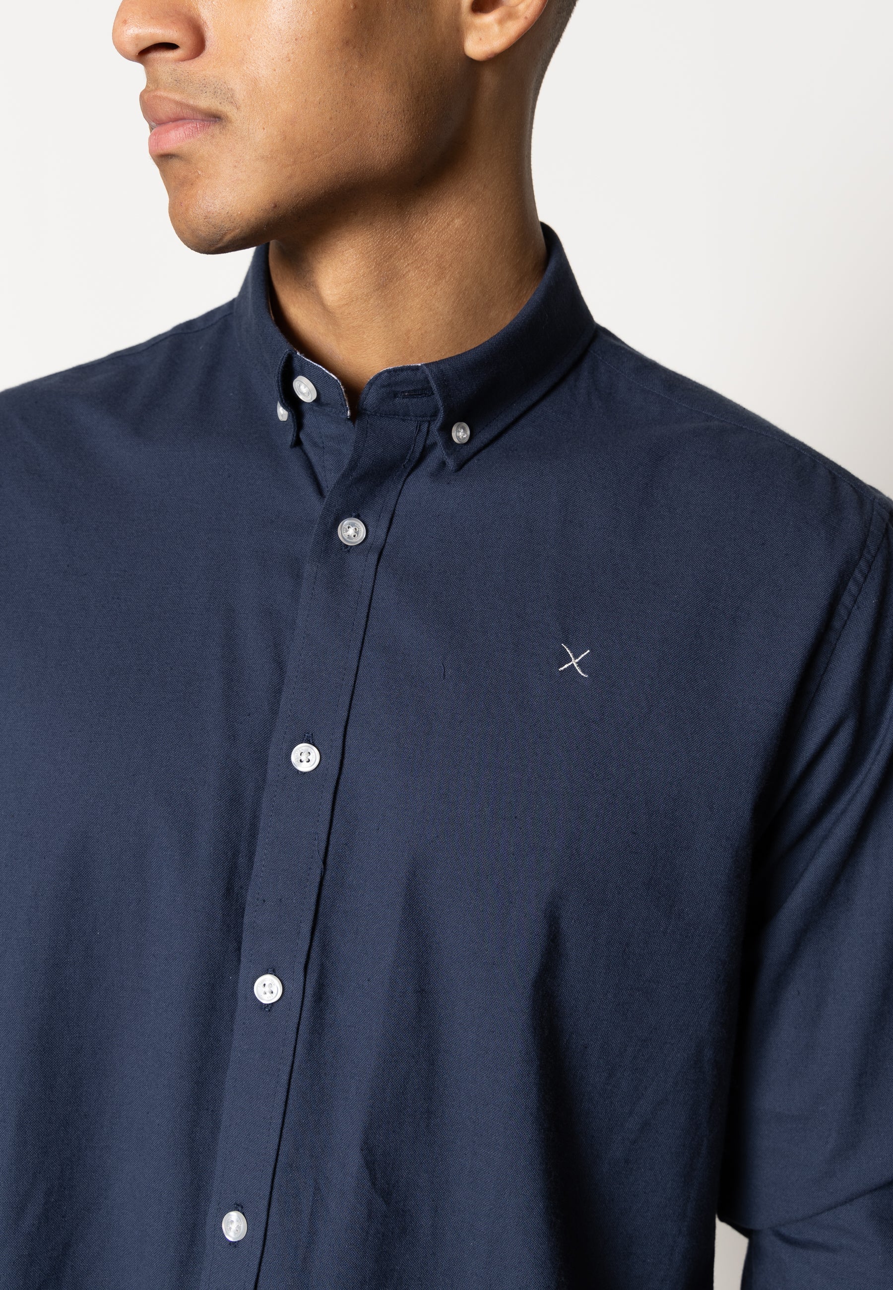 clean-cut-copenhagen-oxford-stretch-shirt-hemd-navy-baumwolle image 3