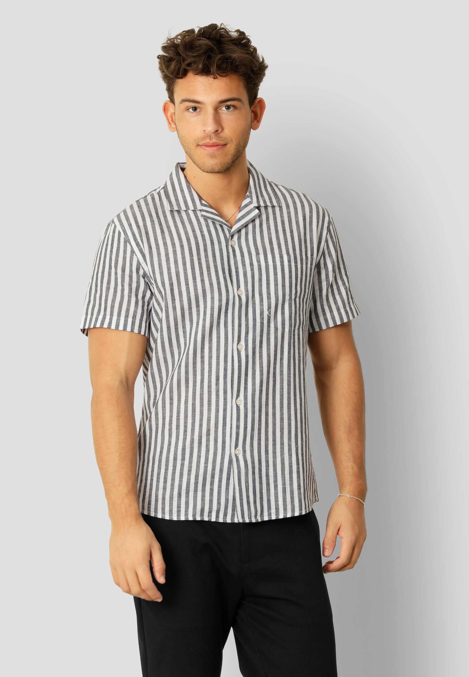 clean-cut-copenhagen-giles-hemd-navy-ecru-s-leinen image 2
