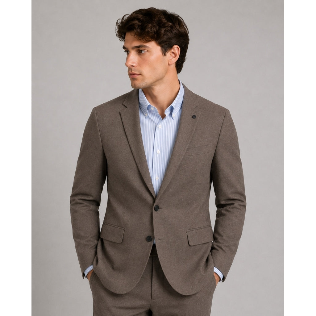 clean-cut-copenhagen-brendon-jersey-blazer-dark-khaki image 1