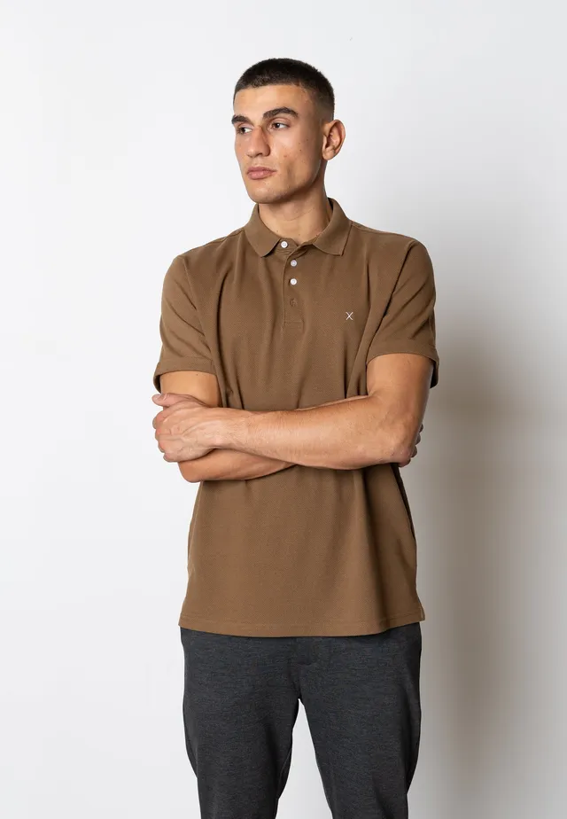 clean-cut-silkeborg-stretch-polo-dark-brown-baumwolle image 1