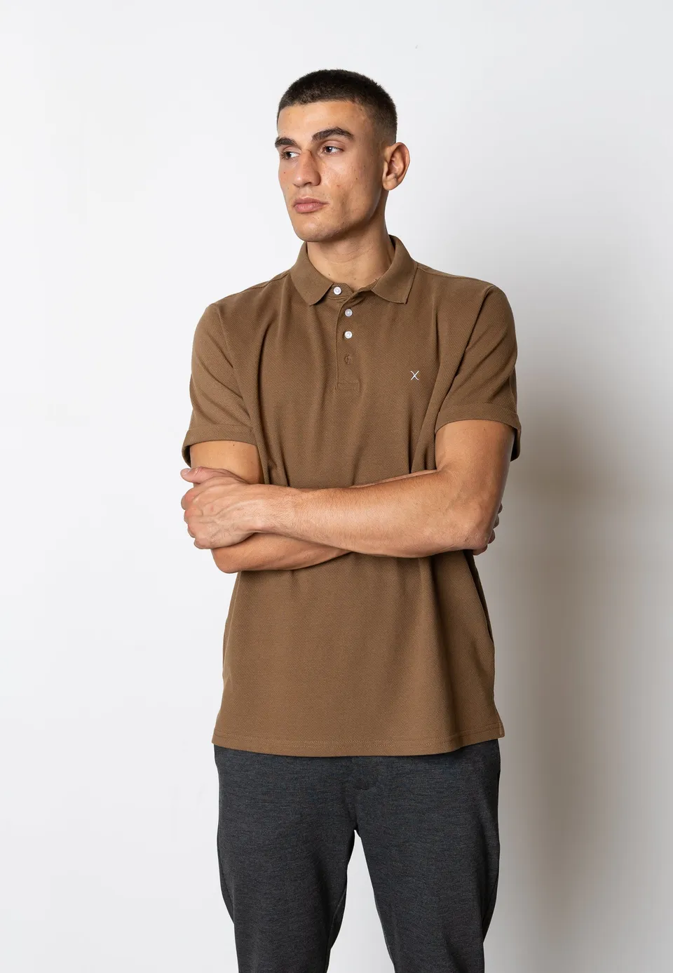 clean-cut-silkeborg-stretch-polo-dark-brown-baumwolle image 1