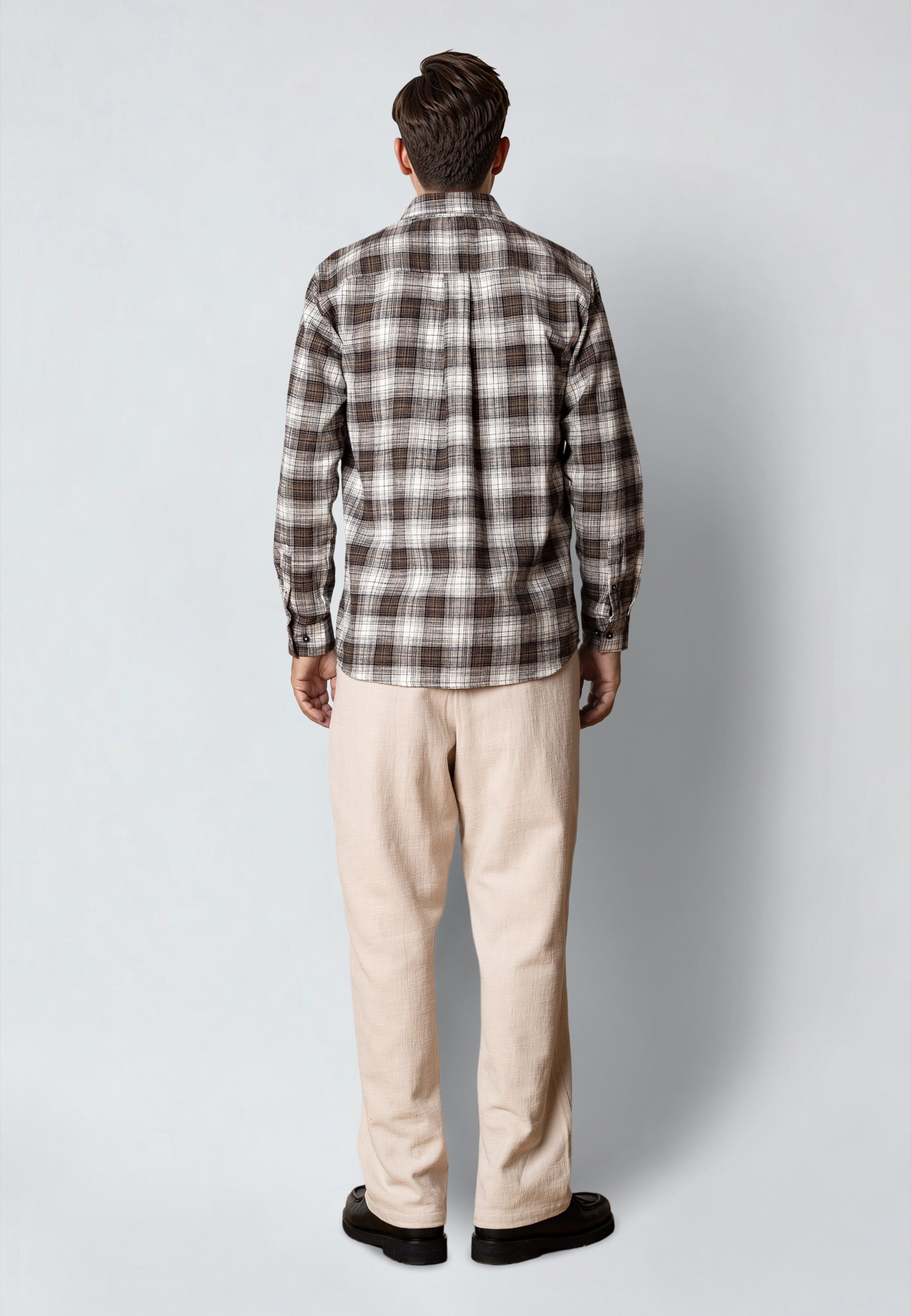 clean-cut-copenhagen-remy-checked-shirt-herren-shitake-navy image 6