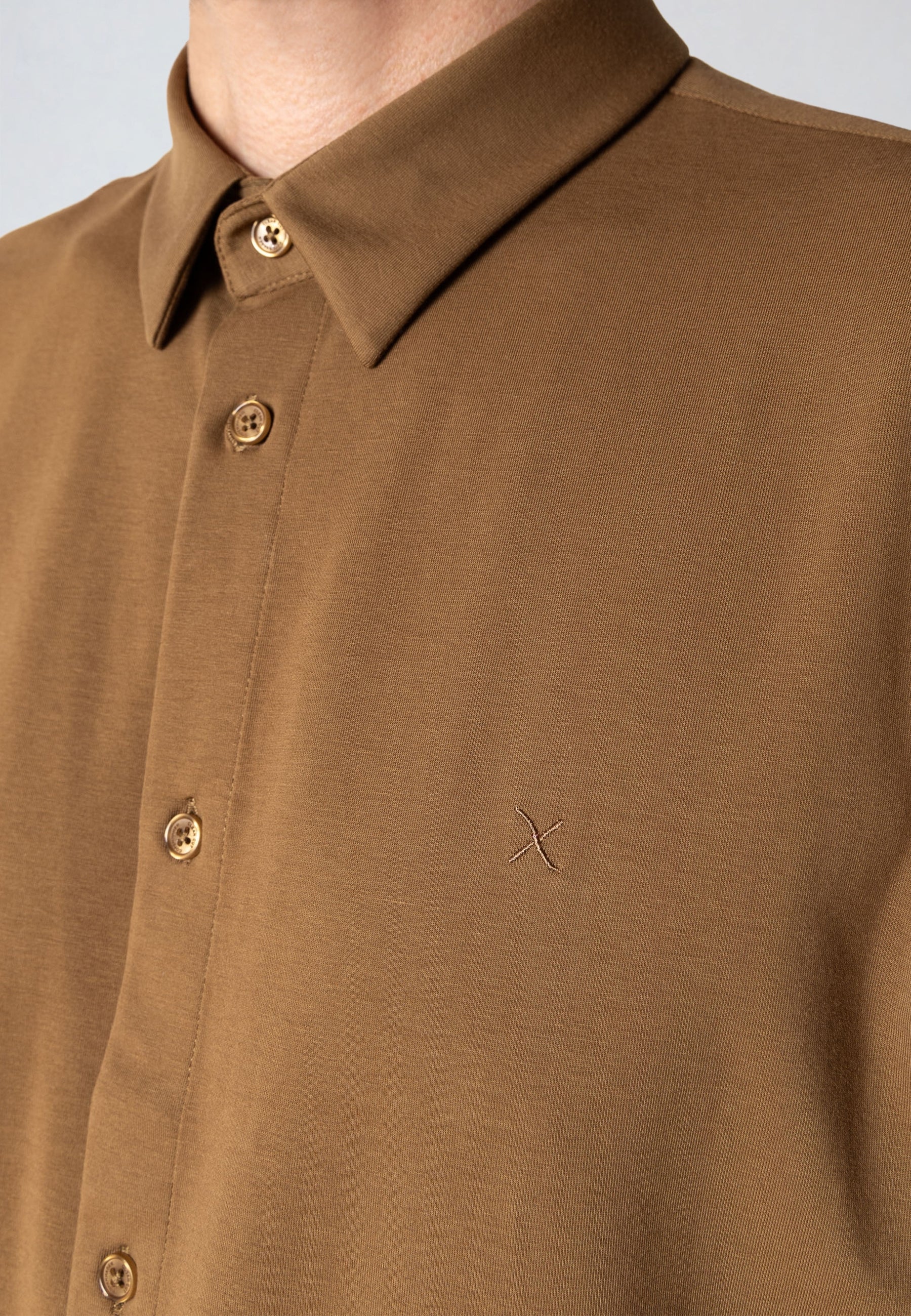 clean-cut-copenhagen-clean-formal-jersey-kurzarmhemd-braun-3xl image 2