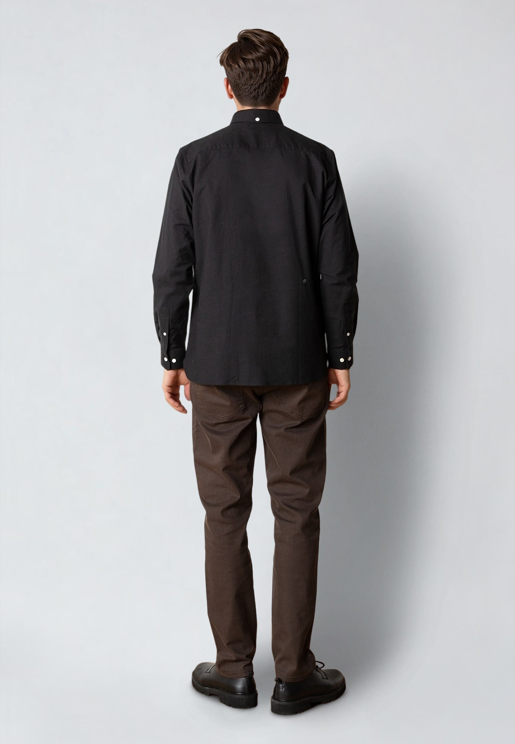 clean-cut-copenhagen-oxford-stretch-shirt-herrenhemd-schwarz image 4