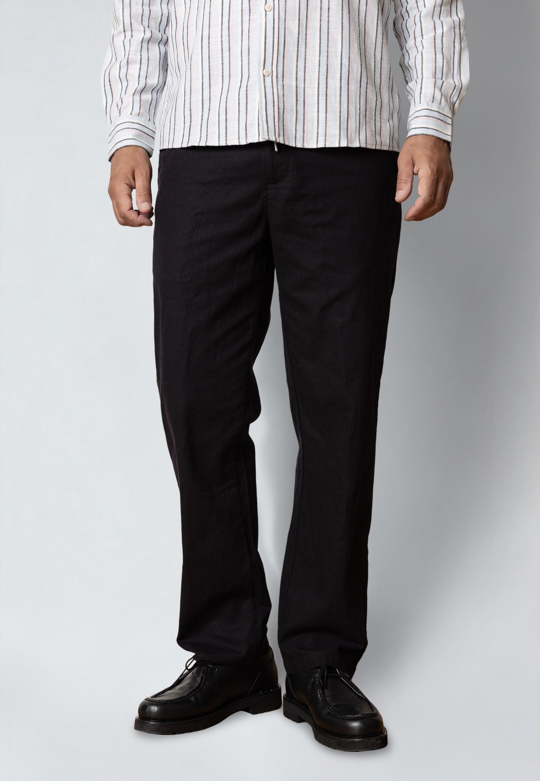 clean-cut-copenhagen-barcelona-leinenhose-schwarz-baumwollmix image 1