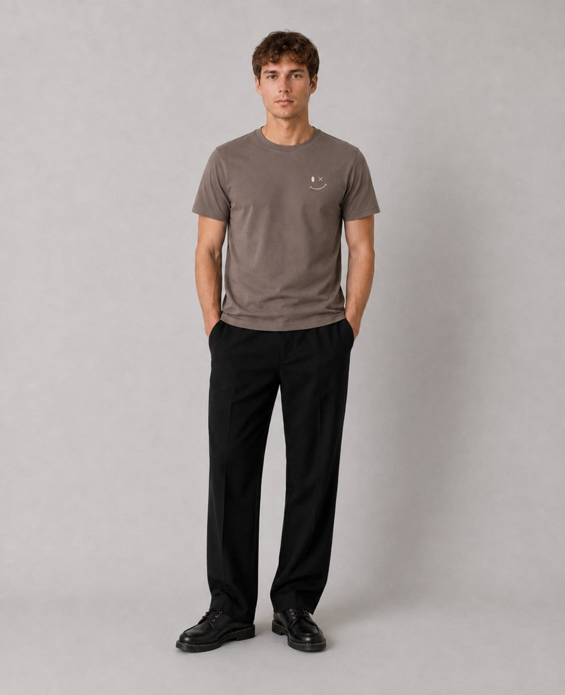 clean-cut-copenhagen-patrick-organic-t-shirt-brindle-beige-bio image 2