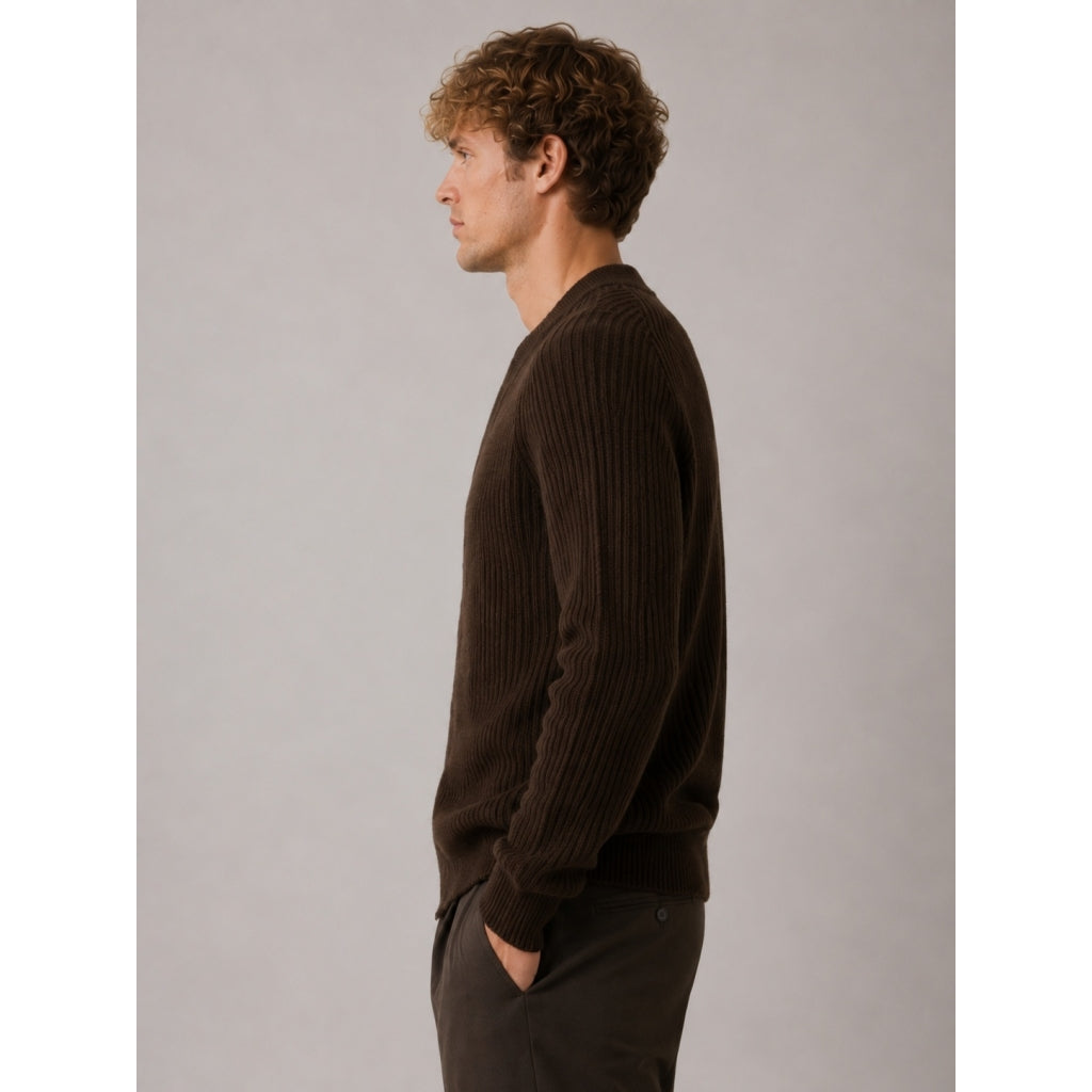 clean-cut-copenhagen-ludvig-cardigan-dunkelbraun-wolle-gr-m image 4