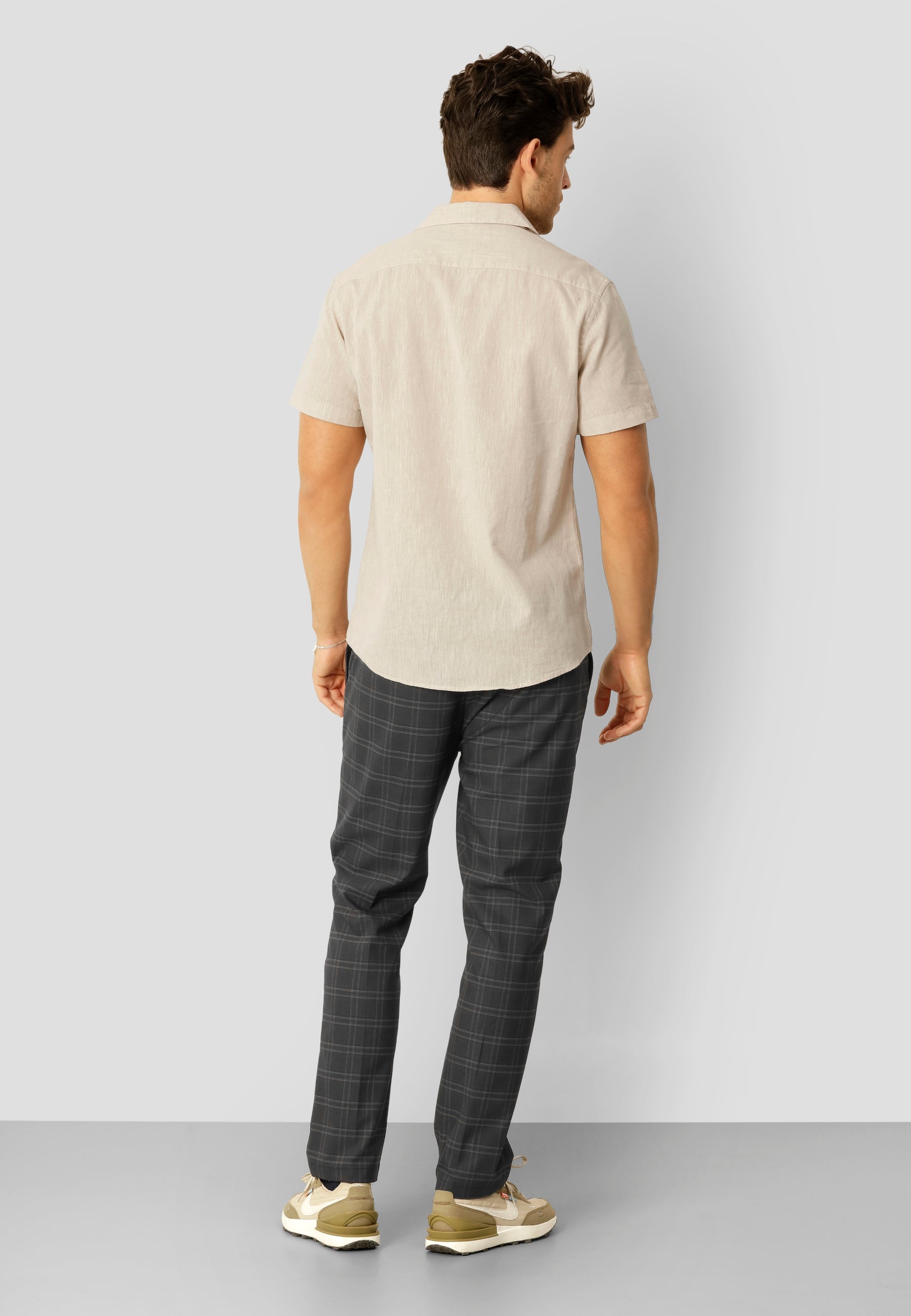 clean-cut-giles-bowling-hemd-sand-melange-leinen image 4