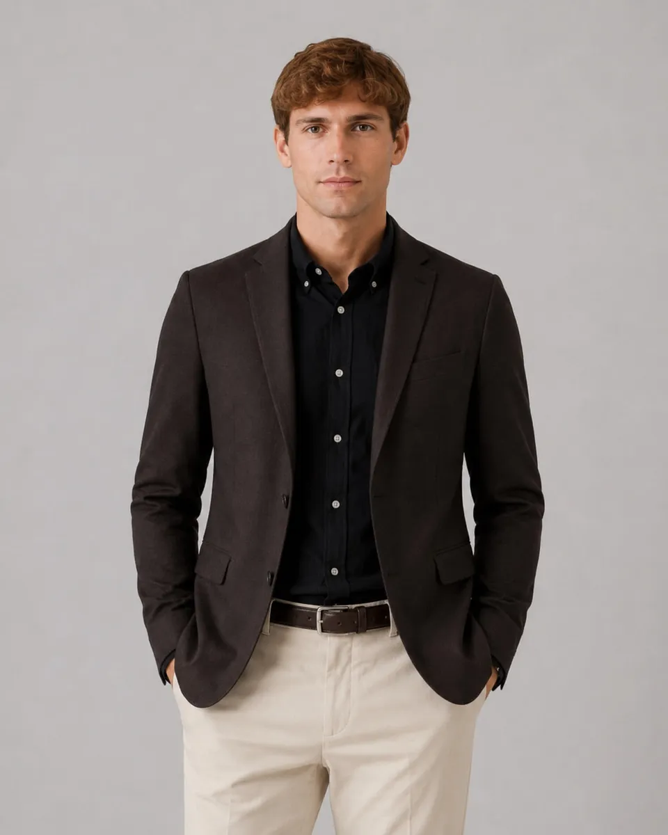 clean-cut-brendon-jersey-blazer-dark-brown-stretch image 1