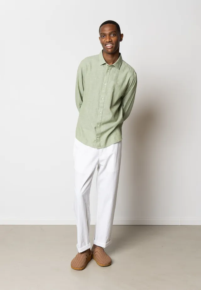 clean-cut-copenhagen-jamie-leinenhemd-gr-n-meliert image 1