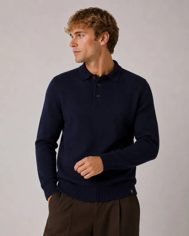 clean-cut-copenhagen-vester-strickpolo-herren-dunkelblau image 1
