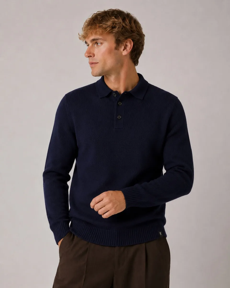 clean-cut-copenhagen-vester-strickpolo-herren-dunkelblau image 1