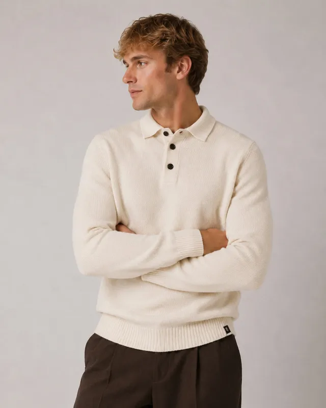 clean-cut-copenhagen-vester-polo-knit-ecru-herren image 1
