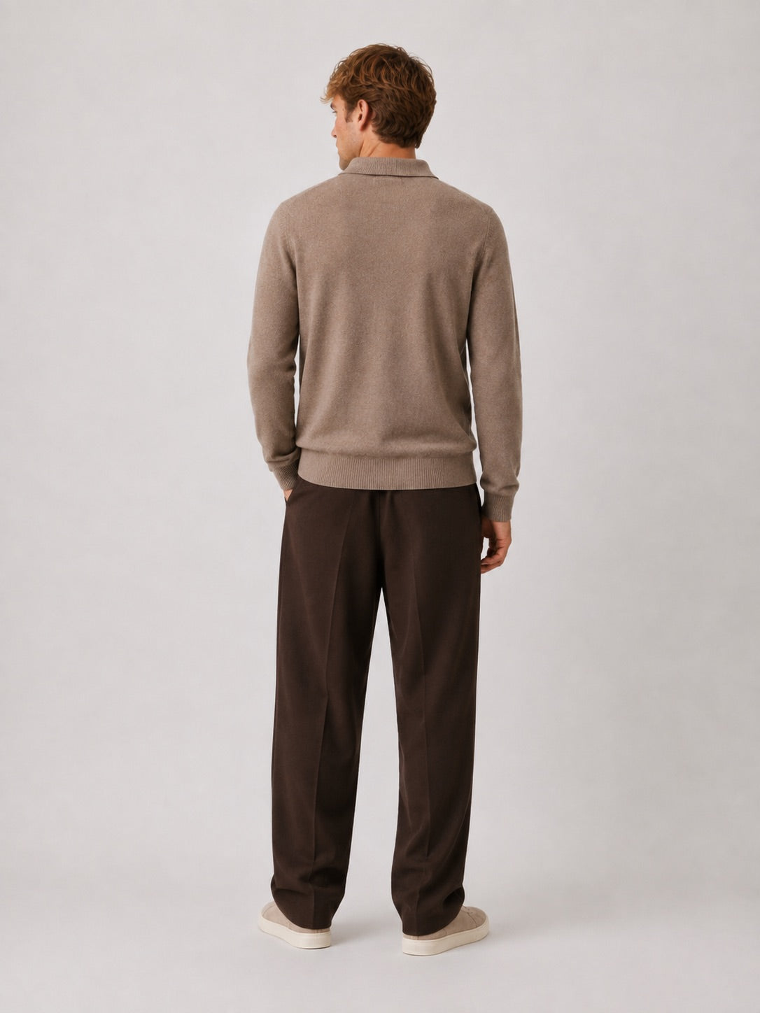clean-cut-copenhagen-merino-polo-strick-dunkelbeige-herren image 4