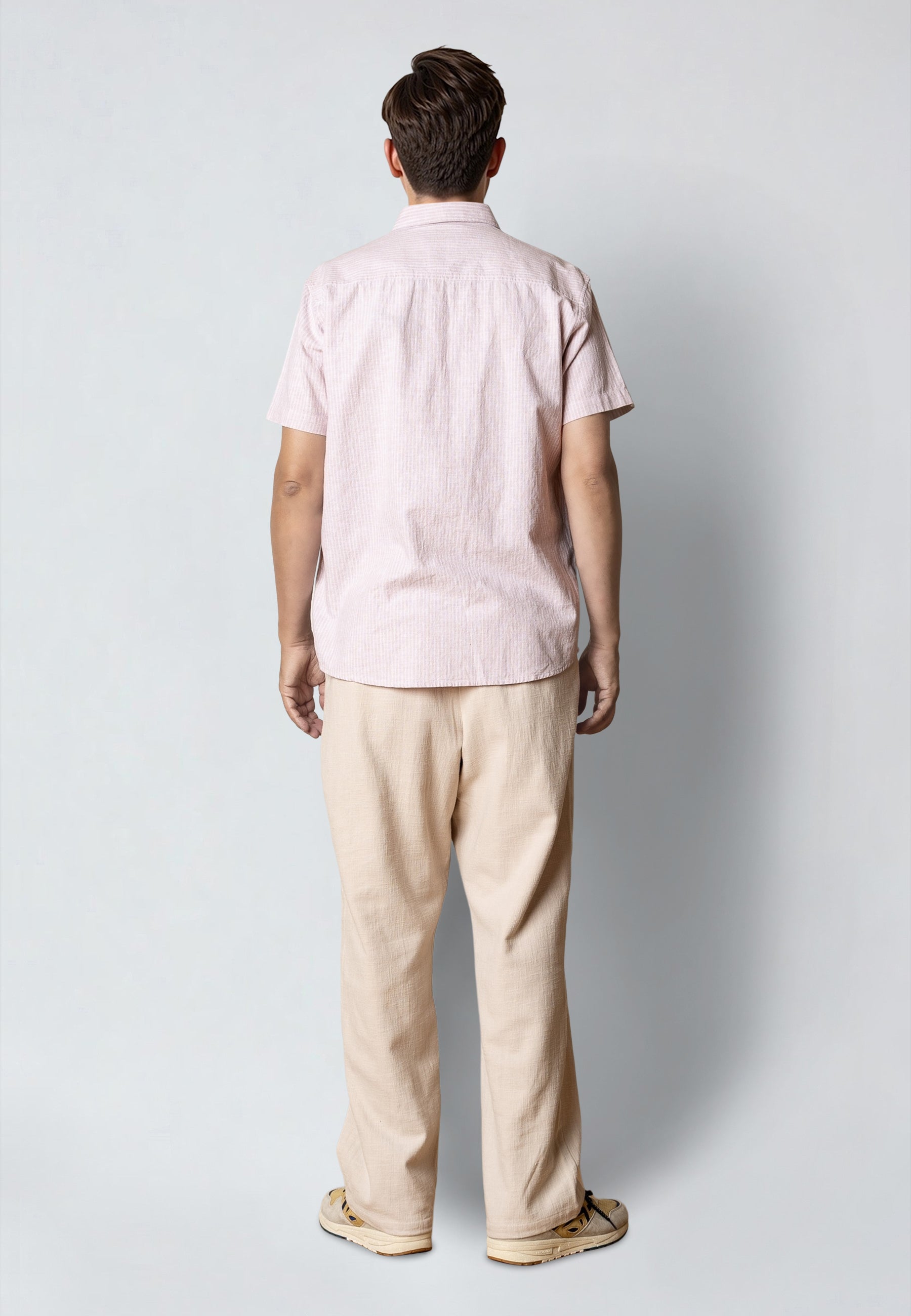 clean-cut-copenhagen-luca-kurzarmhemd-violet-ice-white-gestreift image 4