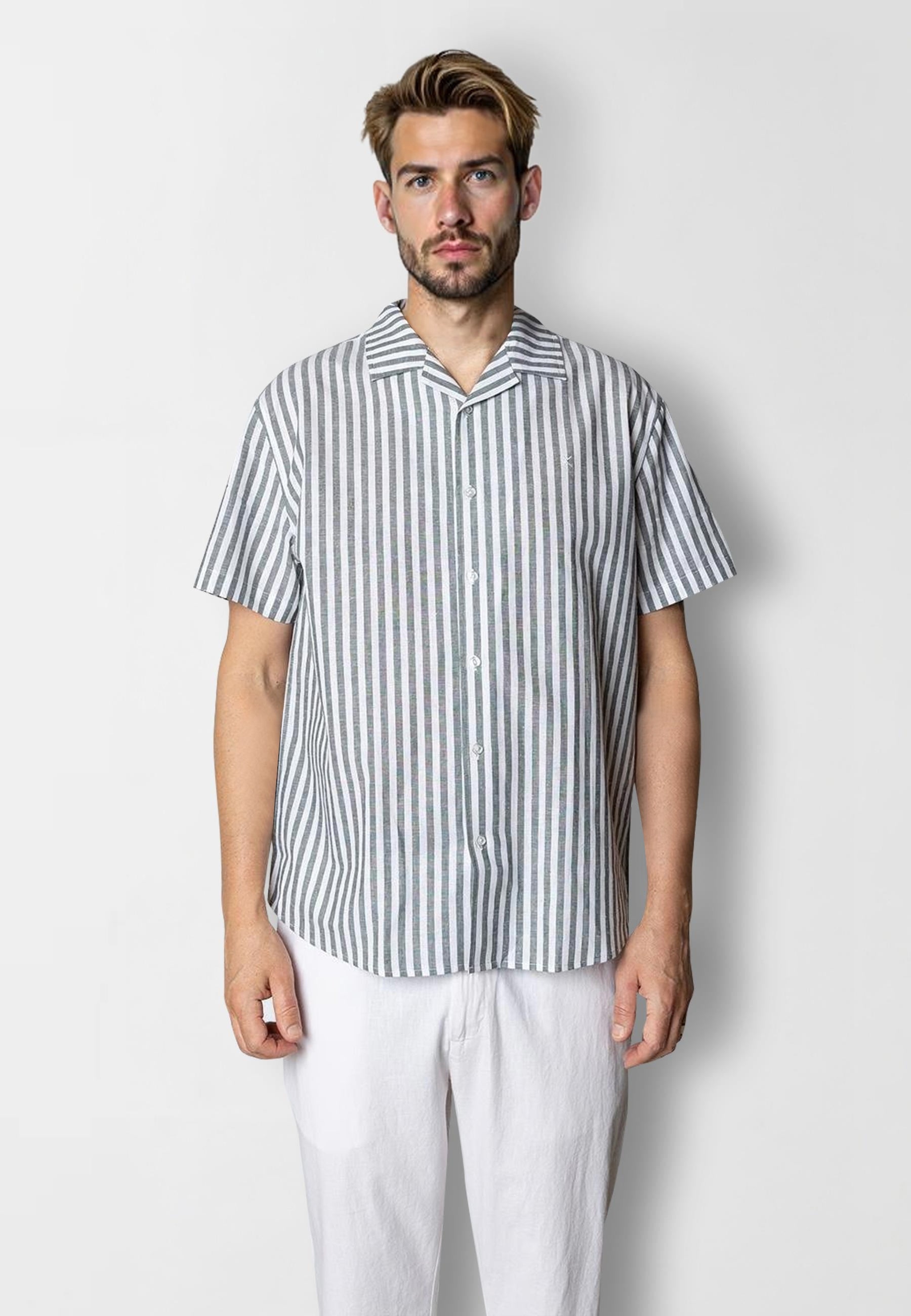 clean-cut-copenhagen-giles-bowlinghemd-dunkelgr-n-leinenmix image 2