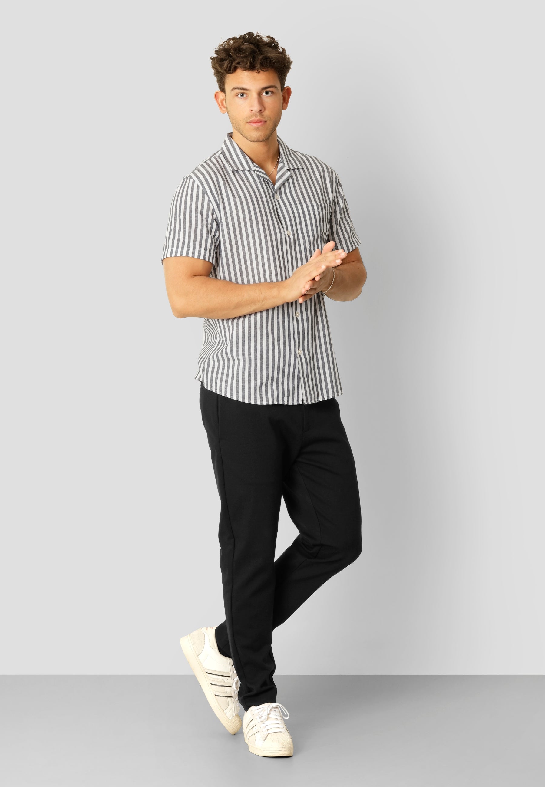 clean-cut-copenhagen-giles-hemd-navy-ecru-s-leinen image 1