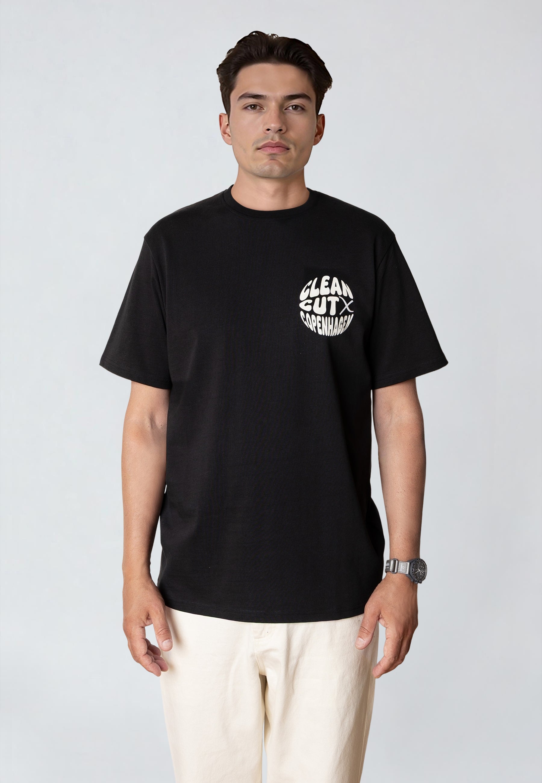 clean-cut-copenhagen-circle-t-shirt-herren-schwarz-baumwolle image 3
