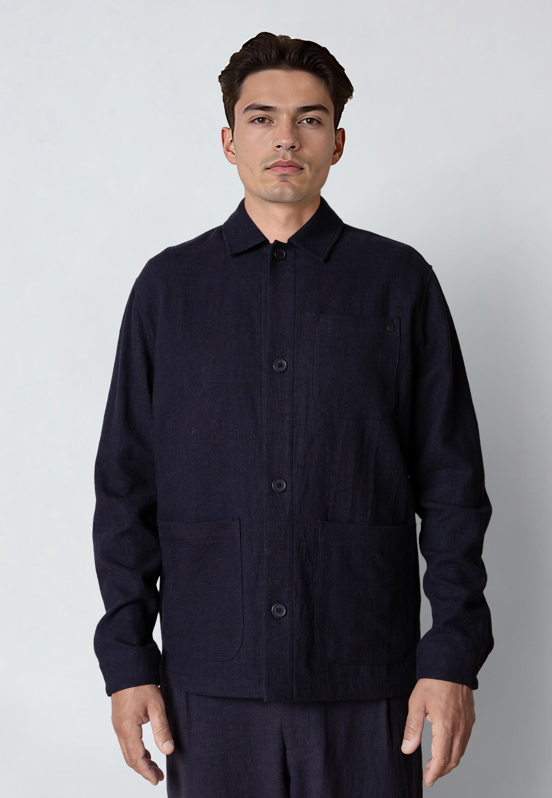 clean-cut-copenhagen-chester-jacke-navy-baumwolle-leinen-m image 1