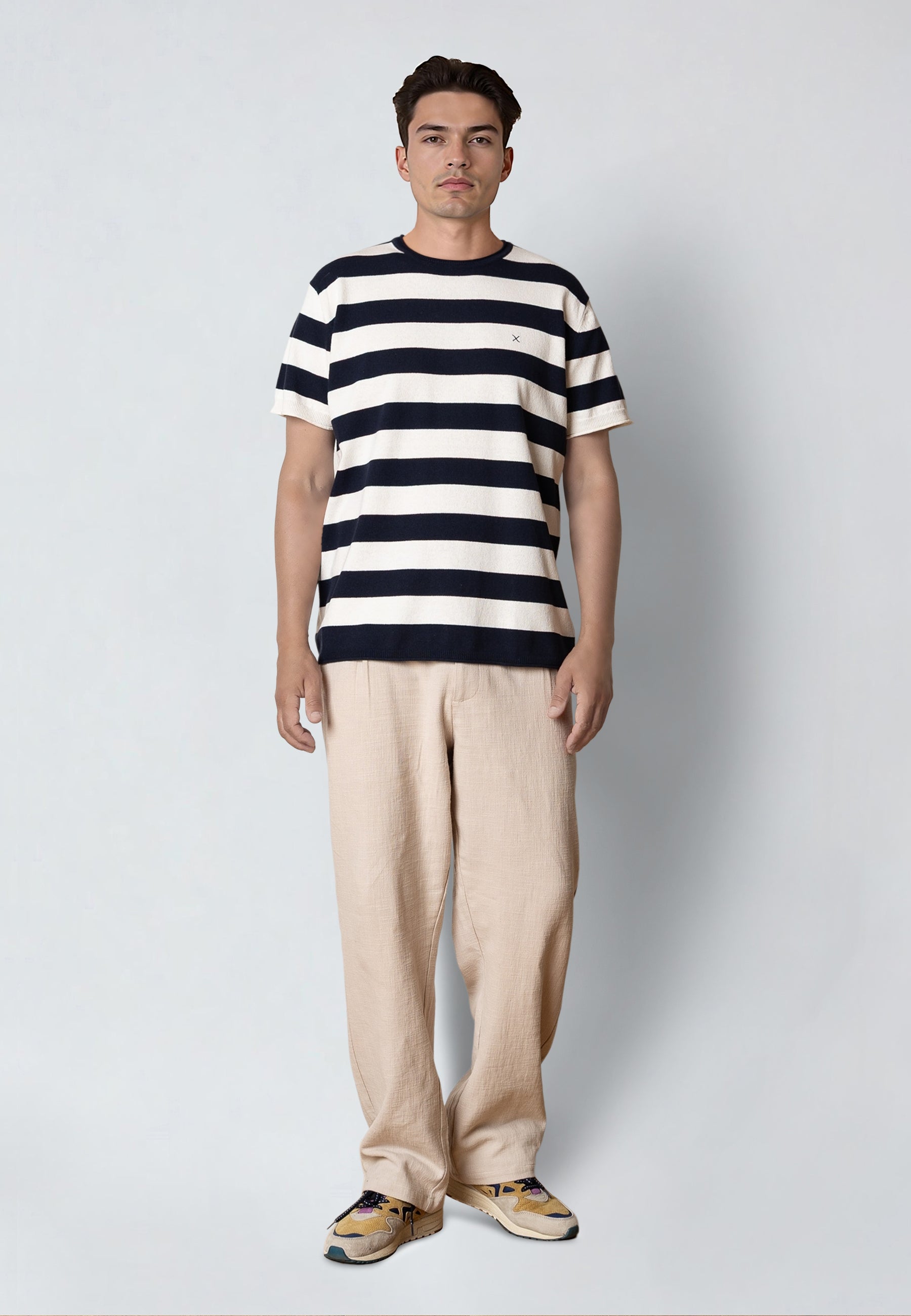 clean-cut-copenhagen-milas-t-shirt-navy-ecru-recycled-streifen image 2