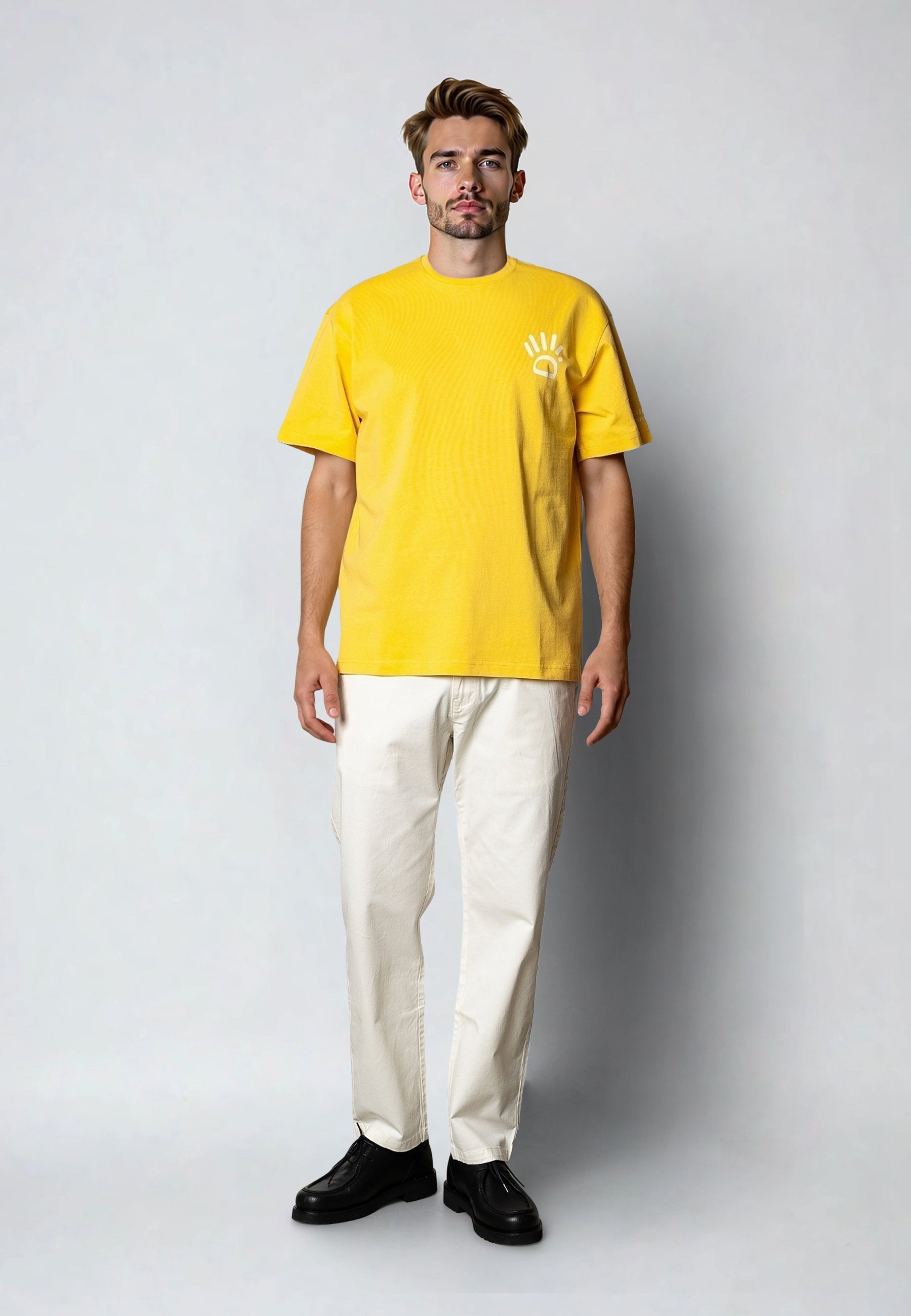 clean-cut-copenhagen-michael-organic-t-shirt-herren-warm-yellow image 2