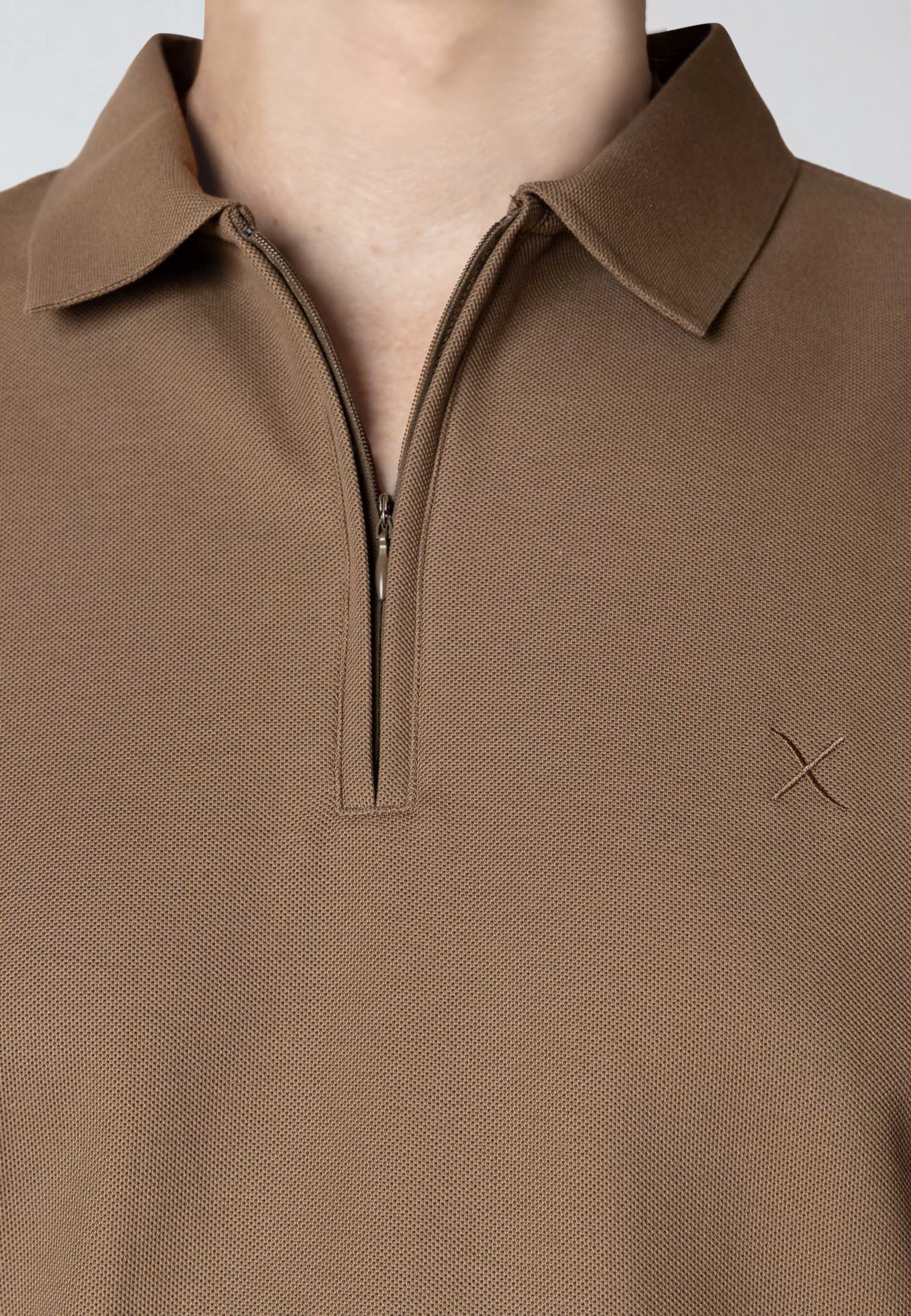 clean-cut-copenhagen-joss-zip-polo-shitake-baumwolle image 3