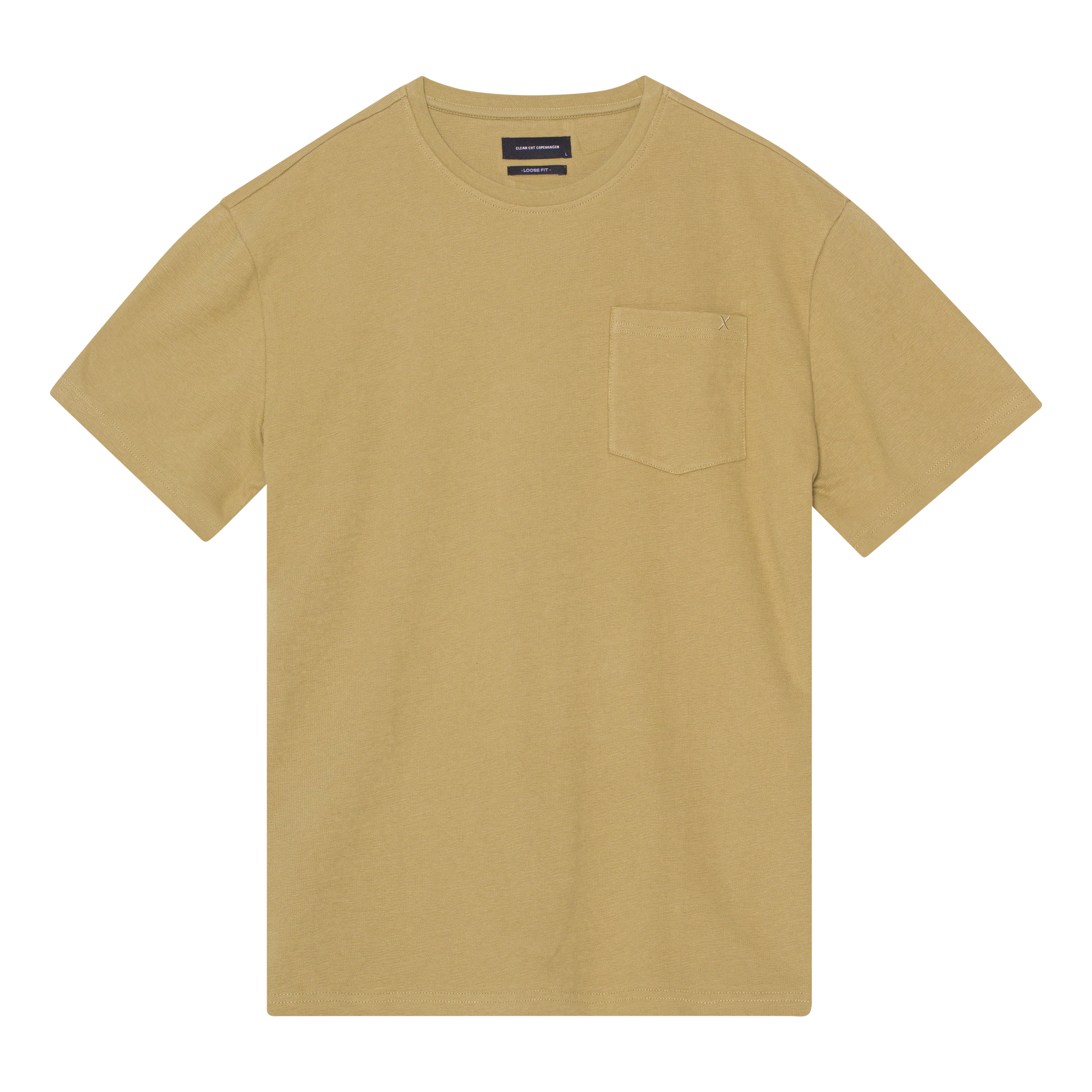 clean-cut-copenhagen-calton-t-shirt-herren-dark-khaki-baumwolle image 5