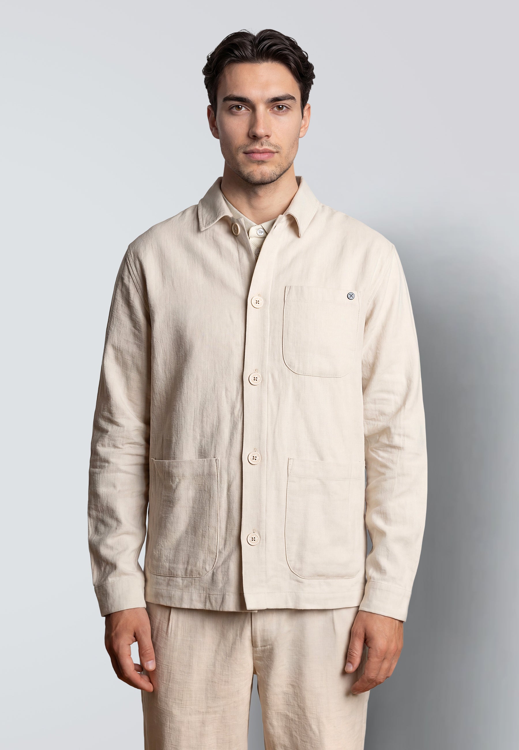 clean-cut-copenhagen-chester-jacke-herren-ecru-leinen image 1